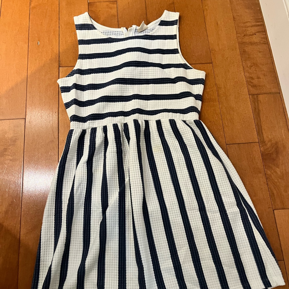 Zara Kids Striped Dress - Navy and White